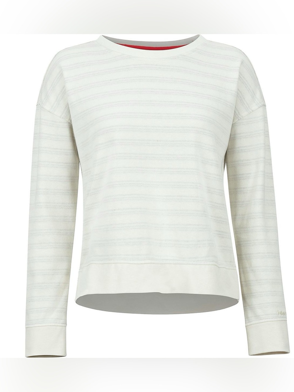 Marmot Cream Striped Westview Crew Pullover Sweatshirt L Minimalist Utility